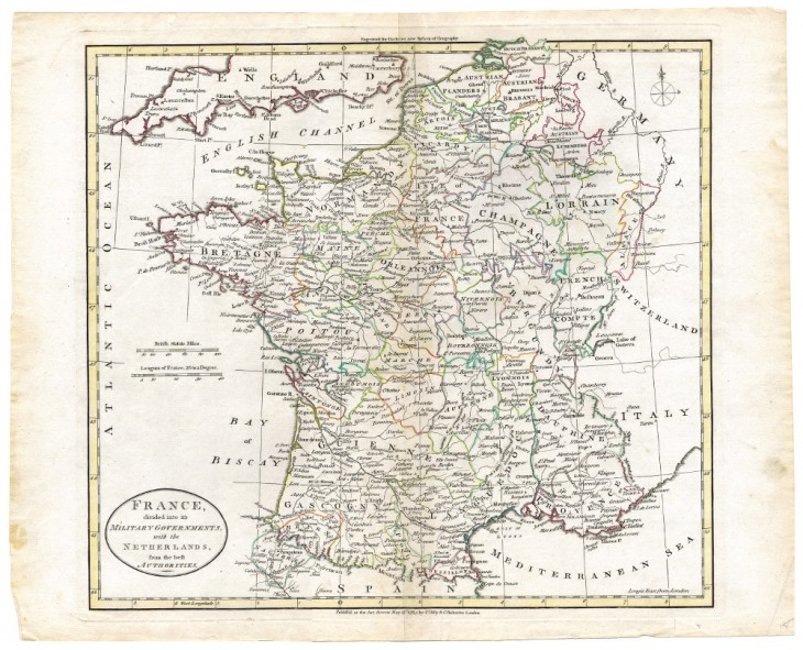 France, divided into its Military Governments, with the Netherlands ... (1785) - [Art. K006] – 01
