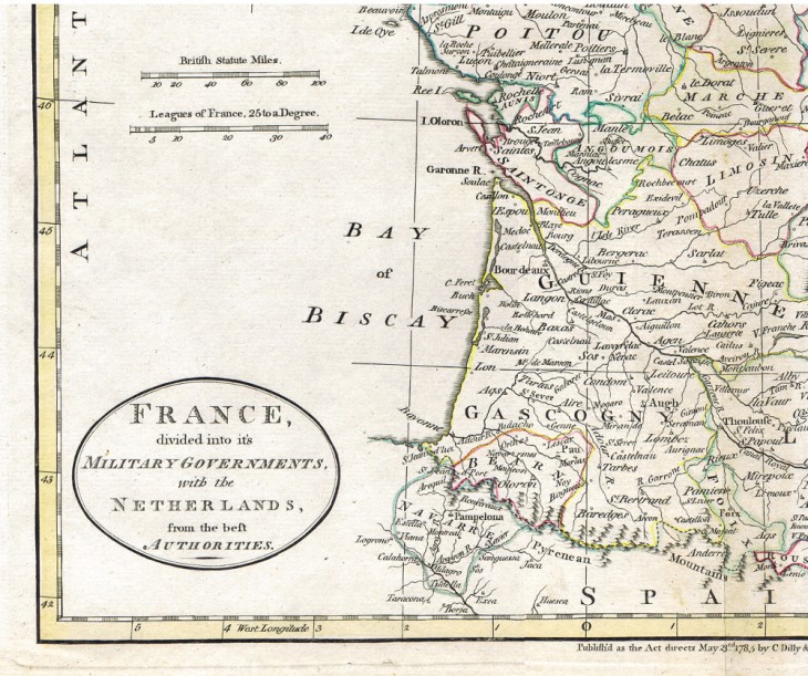 France, divided into its Military Governments, with the Netherlands ... (1785) - [Art. K006] – 02